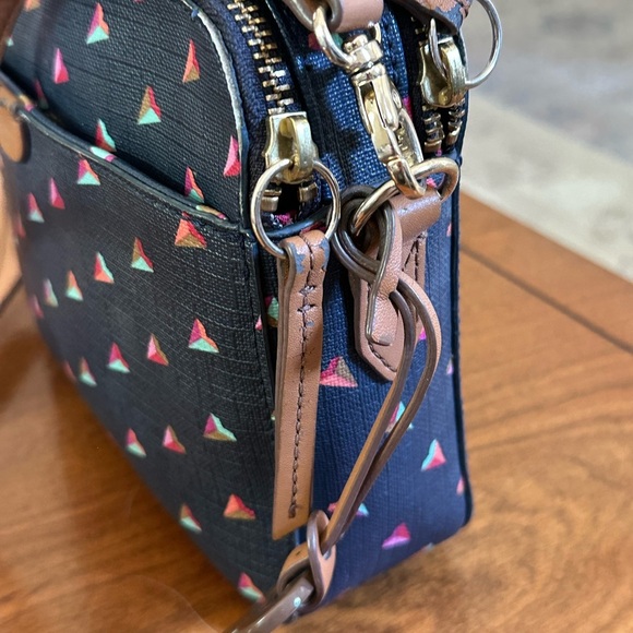 Fossil Airplane Crossbody Bag | Geometric Airplane Print | Leather Strap - Picture 3 of 9